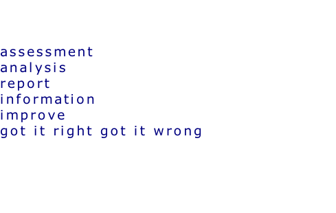 assessment analysis report information improve got it right got it wrong